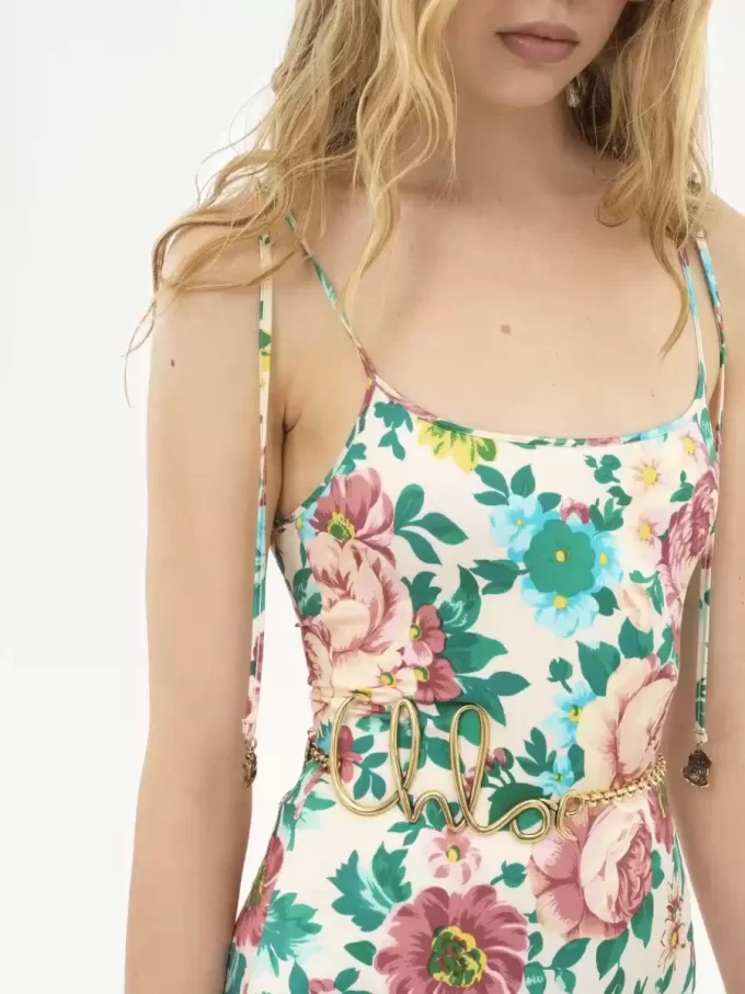 Traje de baño de una pieza con tirantes anudados Traje de baño de una pieza con tirantes anudados