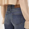 Vaqueros acampanados de tiro alto en denim Vaqueros acampanados de tiro alto en denim