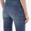 Vaqueros acampanados de tiro alto en denim
