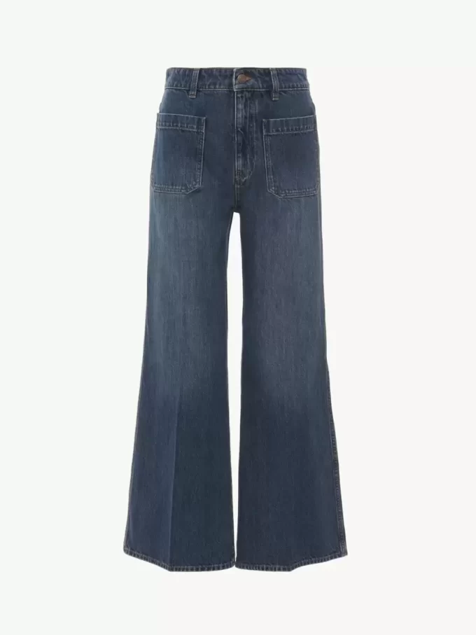 Vaqueros bootcut cropped en denim Vaqueros bootcut cropped en denim
