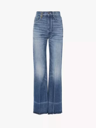 Vaqueros bootcut de tiro alto en denim