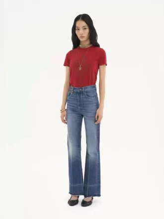 Vaqueros bootcut de tiro alto en denim