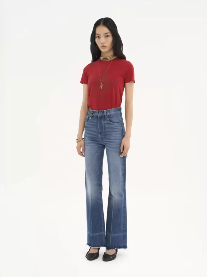 Vaqueros bootcut de tiro alto en denim Vaqueros bootcut de tiro alto en denim