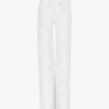 Vaqueros cropped bordados en denim