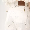 Vaqueros cropped bordados en denim