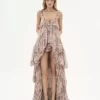 Vestido de volantes altos y bajos en muselina de seda Vestido de volantes altos y bajos en muselina de seda