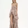 Vestido de volantes altos y bajos en muselina de seda Vestido de volantes altos y bajos en muselina de seda