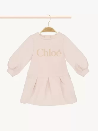 Vestido infantil de manga larga con logotipo