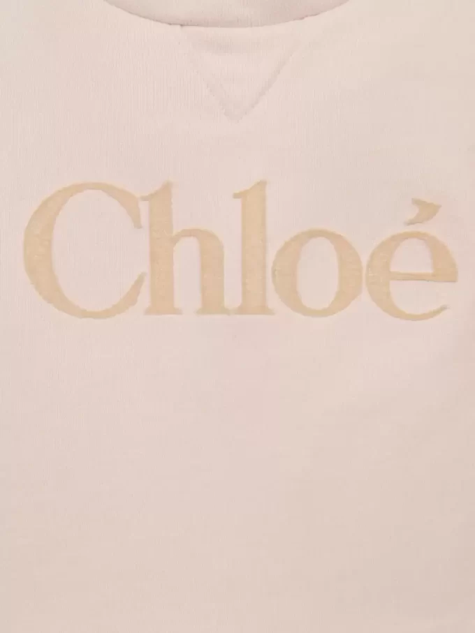 Vestido infantil de manga larga con logotipo