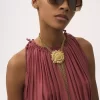 Vestido largo sin mangas en pongé de seda lavada Vestido largo sin mangas en pongé de seda lavada