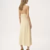 Vestido midi de tirantes finos en jacquard de seda y encaje