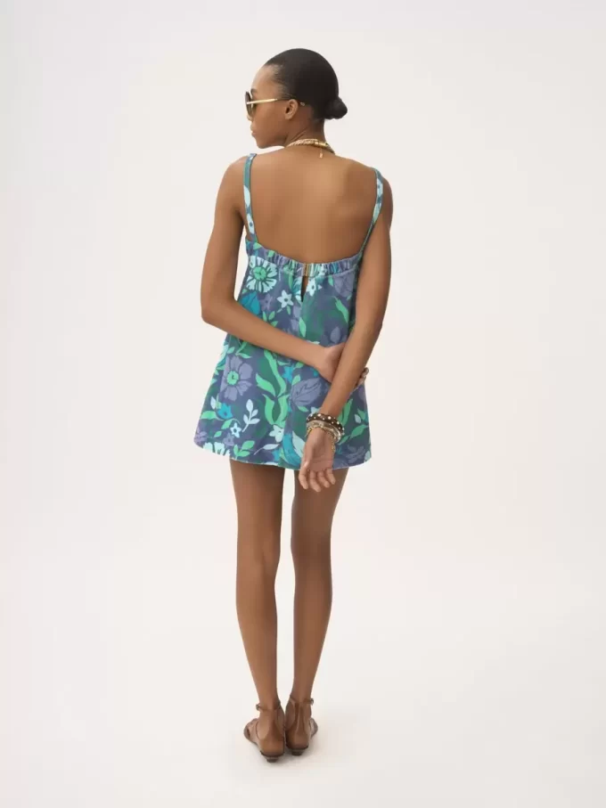 Vestido mini de tirantes finos en jersey de algodón