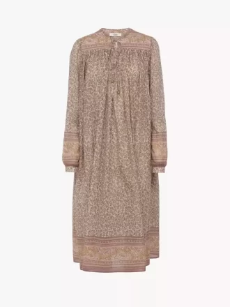 Vestido túnica fruncido en voile de algodón