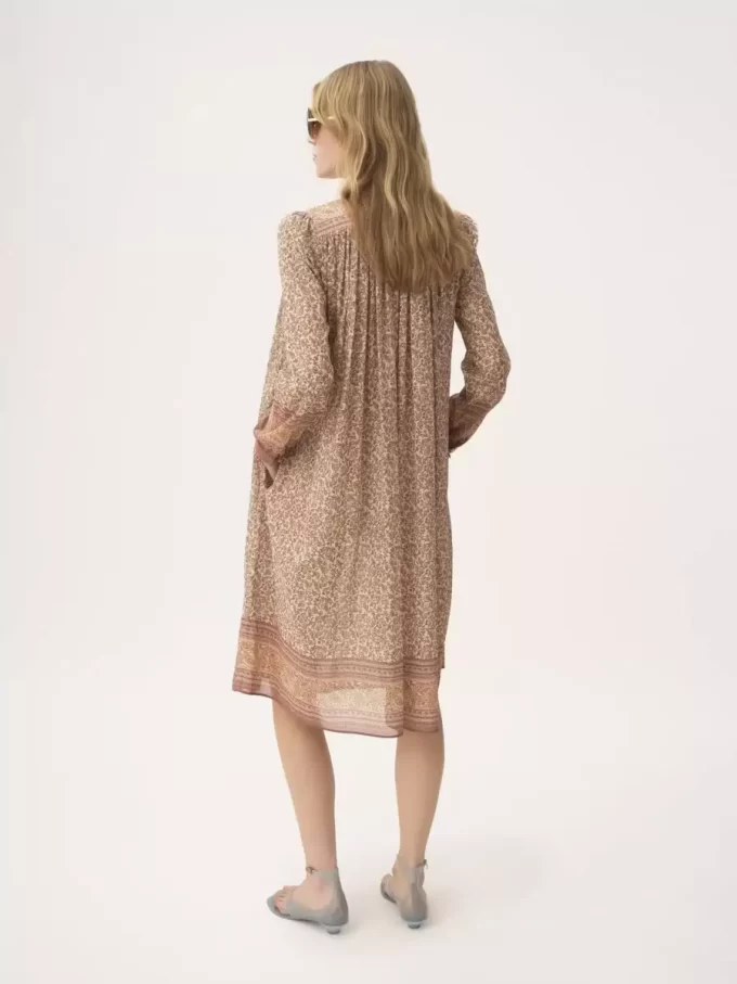 Vestido túnica fruncido en voile de algodón